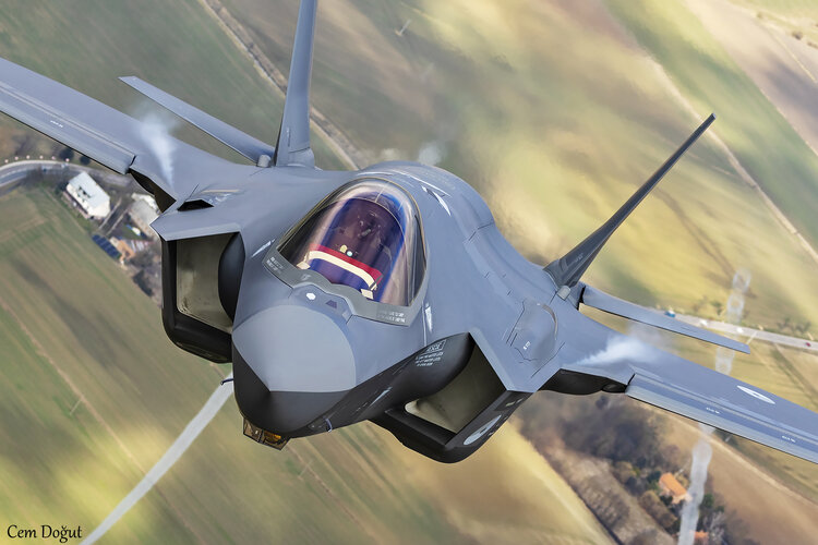 Royal Netherlands Air Force F-35A flying over Malbork countryside..jpg