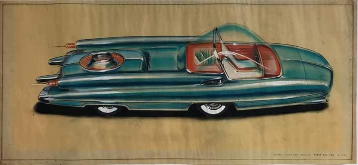 Ford Nucleon nuclear powered concept car, illustration by Al Mueller 1954.jpg
