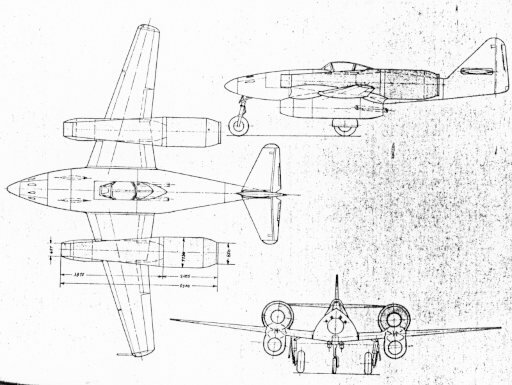 Sänger Me 262 with auxilliary ramjets (PhR).jpg