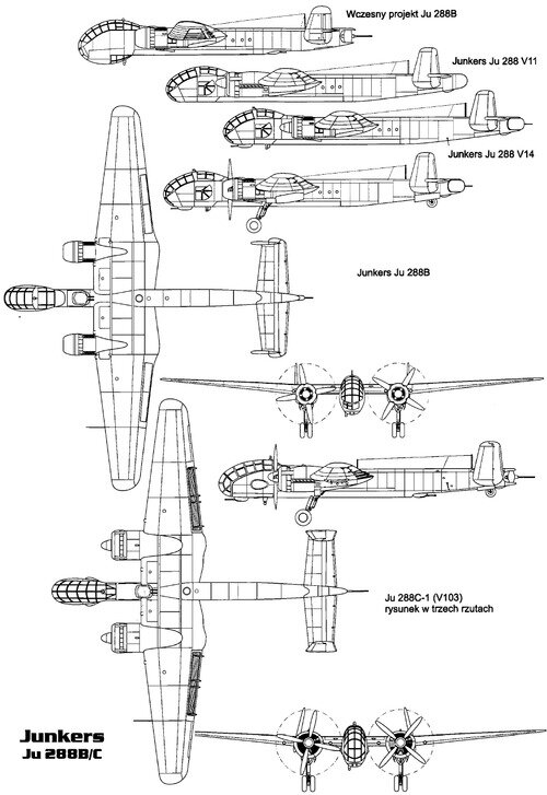 The top side view shows early Ju 288B design.jpg