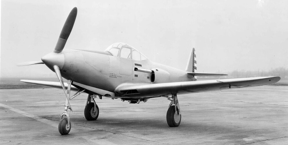 The Bell XP-39 prototype in the original turbosupercharged configuration. The intercooler and ...jpg