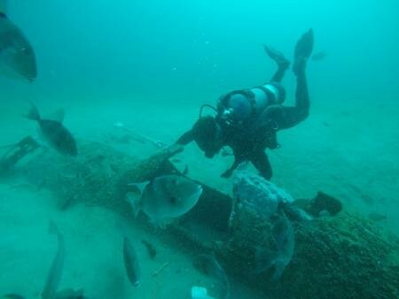 Underwater Aviation Archeology_Archaeologist Hunter Whitehead investigates the wreck of an F8F...jpg