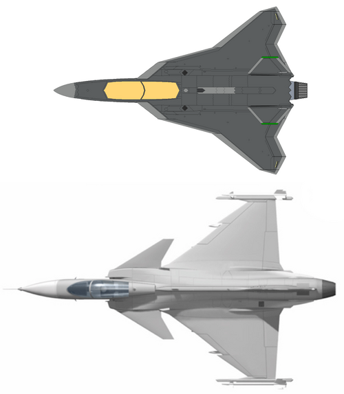 Zephyr UCAV vs Gripen C 100px=1m.png