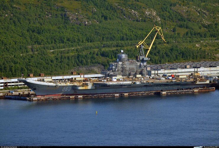 RuN Admiral Kuznesov aircraft carrier 202502.jpg