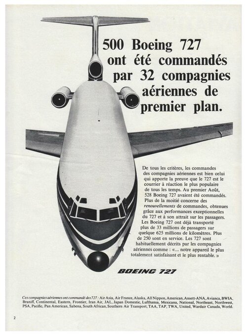 Boeing 727 advertisement - Aviation Magazine International - Numéro 451 - 15 Septembre 1966......jpg