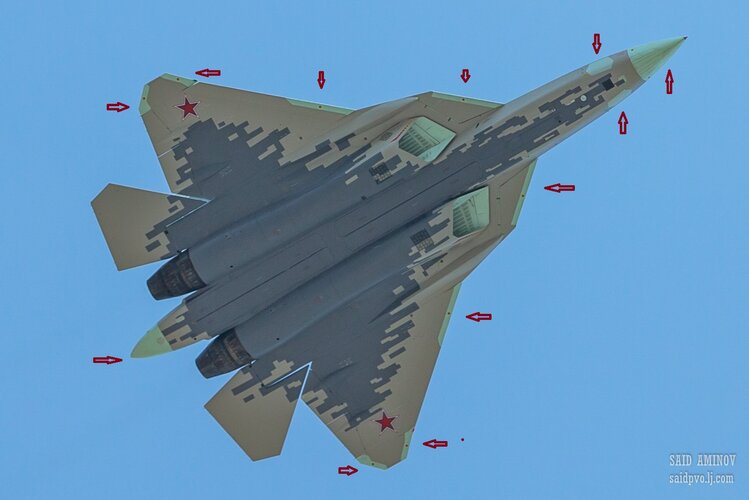 Su-57 Sh121 MIRES N036 and L402 antennas.jpg